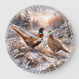 Pheasant large clock