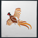 Pheasant Napkin<br><div class="desc">This beautiful and artistic pheasant in flight is a perfect choice for the outdoorsman. We love it on gun cases and hunting apparel.</div>