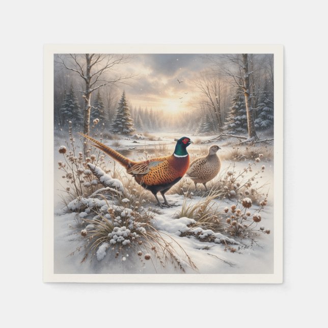 Pheasant  napkins (Front)