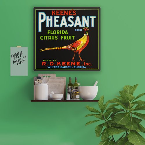 Pheasant Oranges packing label Poster