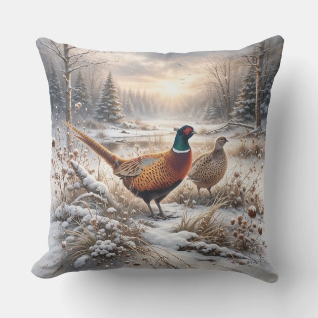Pheasant  outdoor pillow (Front)