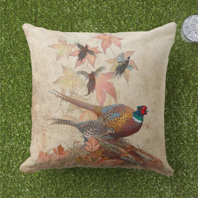 Pheasant Outdoor Pillow (Grass)