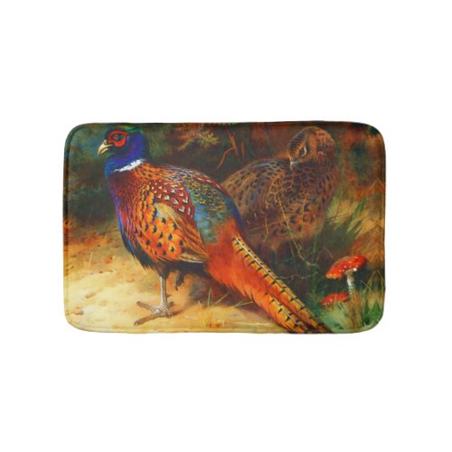 Pheasant Pair Small Bath Mat