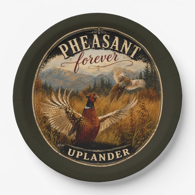 Pheasant  paper plates (Front)