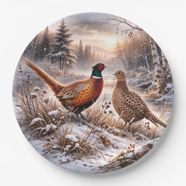 Pheasant  paper plates (Front)