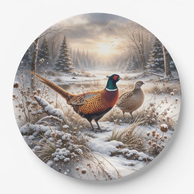 Pheasant  paper plates (Front)