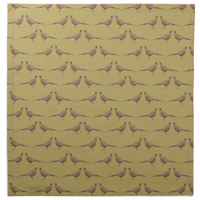 Pheasant pattern cloth napkin (Front)