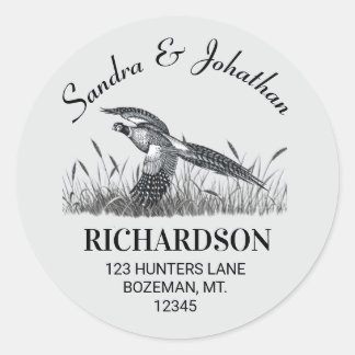Pheasant Personalized Return Address Round Sticker