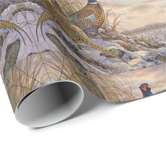 Pheasant Pillar Candle Flask Gift Box Ceramic Tile Wrapping Paper (Roll Corner)