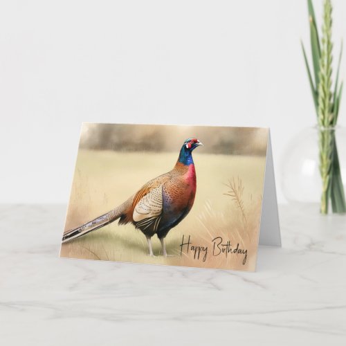 Pheasant Portrait for Birthday Card