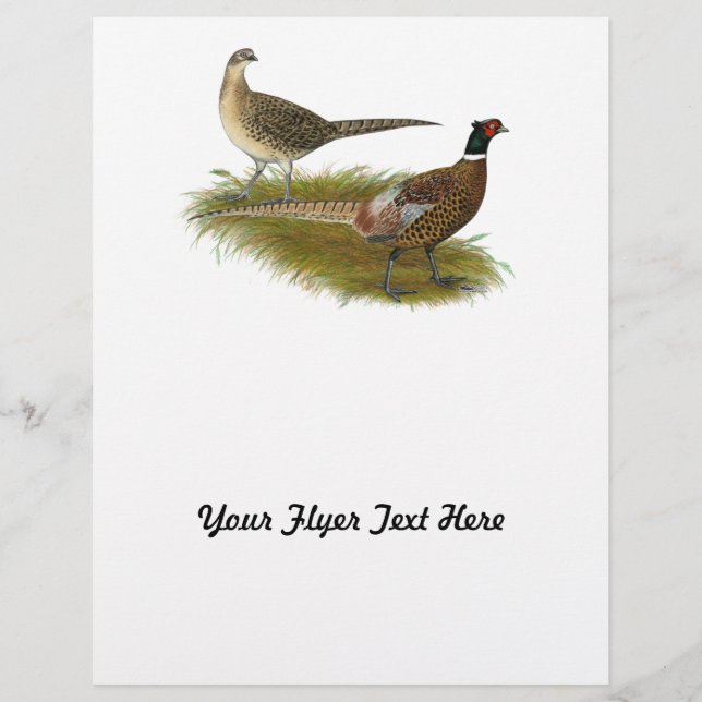 Pheasant:  Ringneck Pair Flyer (Front)