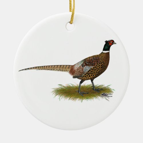 Pheasant Rooster Ceramic Ornament