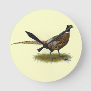 Pheasant Rooster Round Clock