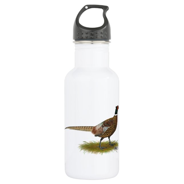 Pheasant Rooster Water Bottle (Front)