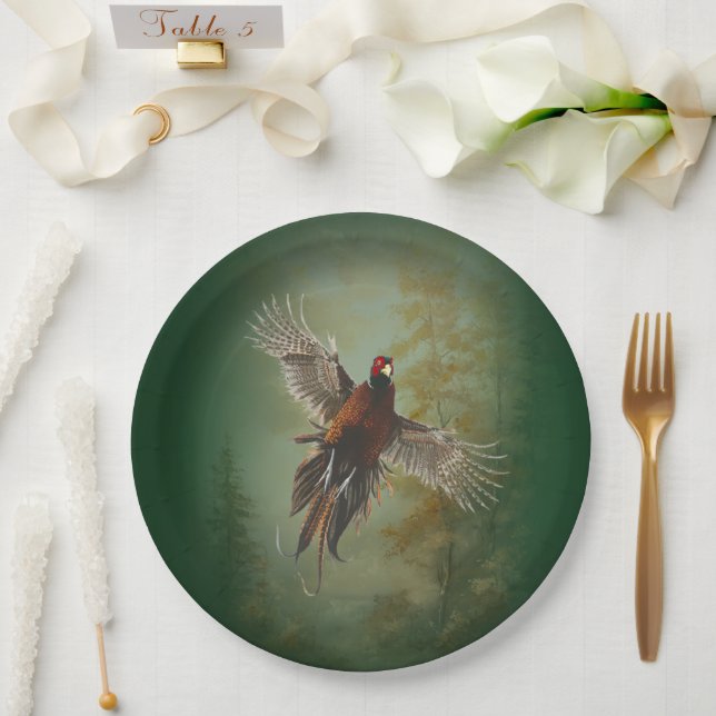 Pheasant, Royal Hunting Paper Plates (Wedding)