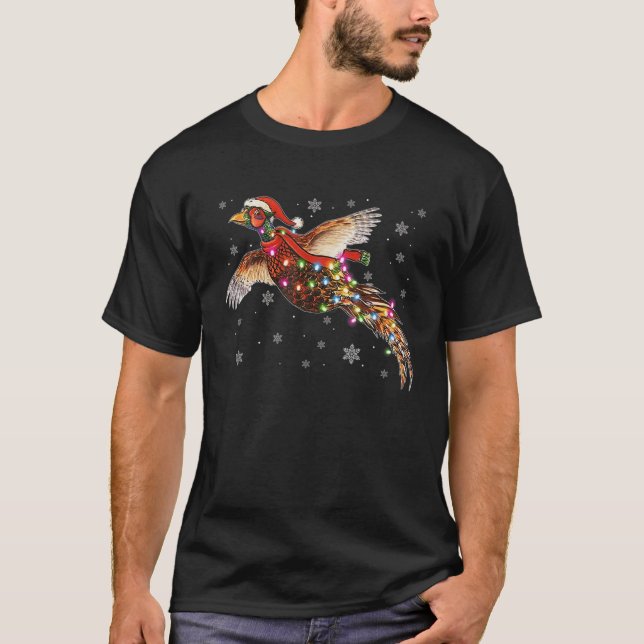 Pheasant Santa Hat Christmas For Pheasant Xmas Gif T-Shirt (Front)