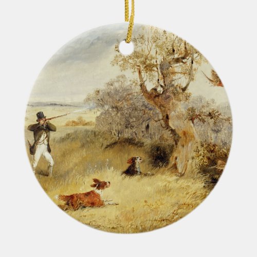Pheasant Shooting oil on canvas 2 Ceramic Ornament