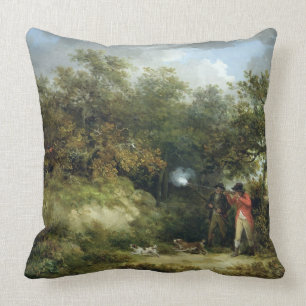 Pheasant Shooting (oil on canvas) 3 Throw Pillow