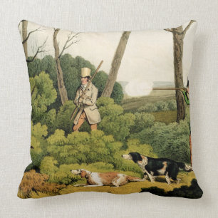 'Pheasant Shooting', pub. by Thomas McLean, 1820 ( Throw Pillow