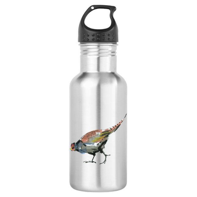 Pheasant Stainless Steel Water Bottle (Front)