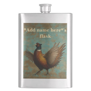 Pheasant strutting design flask