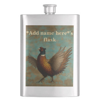 Pheasant strutting design flask