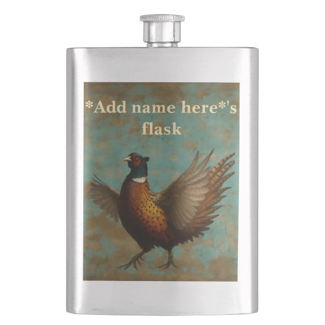 Pheasant strutting design  flask (Front)