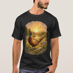 Pheasant Sunset Hunting Bird Wildlife Gift T-Shirt