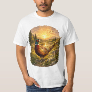 Pheasant Sunset Hunting Bird Wildlife Gift T-Shirt
