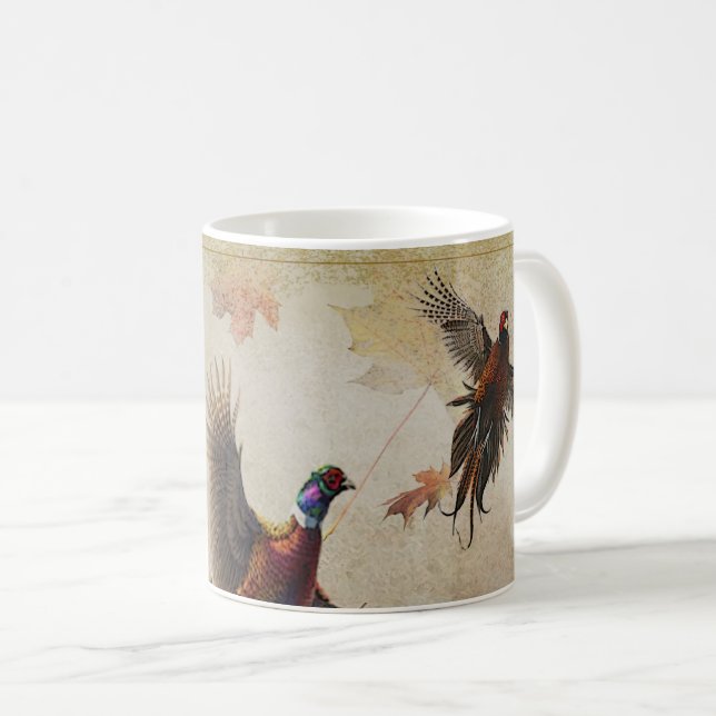 Pheasant  tapestry poster acrylic print triptych k coffee mug (Front Right)