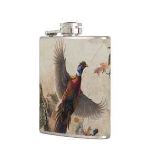 Pheasant tapestry poster acrylic print triptych k flask