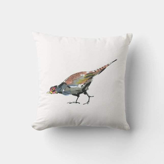 Pheasant Throw Pillow (Front)