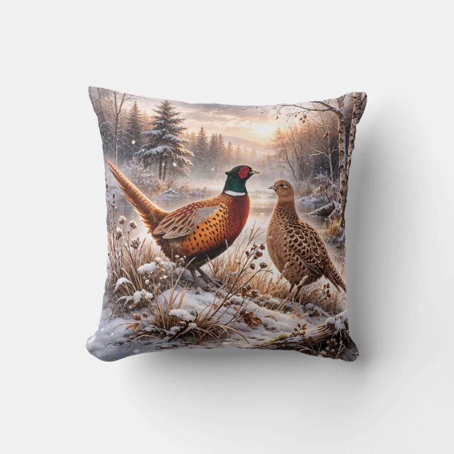 Pheasant  throw pillow (Front)