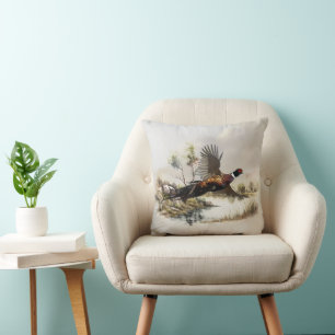 Pheasant throw pillow