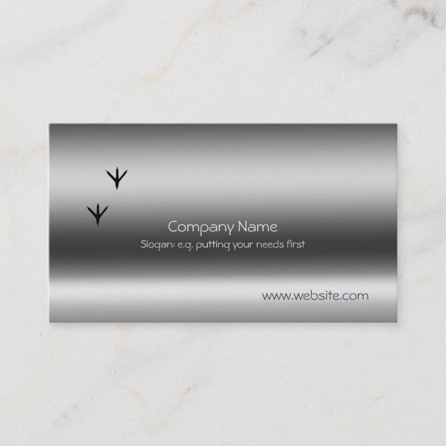Pheasant Tracks Metallic-look template Business Card (Front)