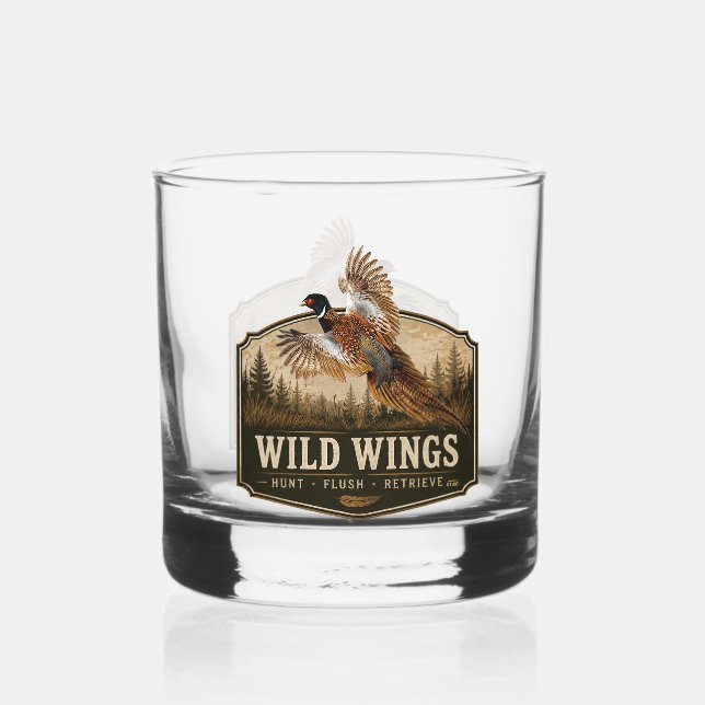 Pheasant  whiskey glass (Front)