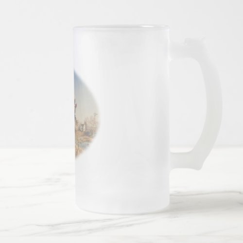 Pheasants Aloft _ Great Hunting on the farm Frosted Glass Beer Mug