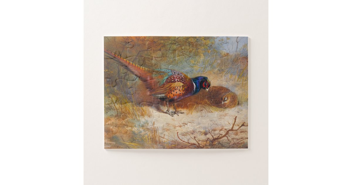 Pheasants by Archibald Thorburn Jigsaw Puzzle Zazzle