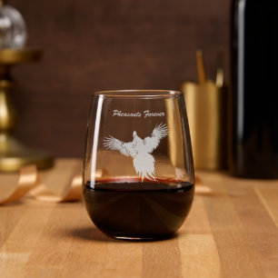Pheasants Forever Stemless Wine Glass