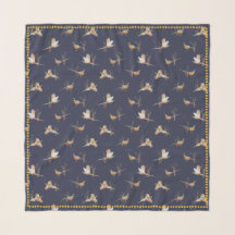 Pheasants in Wheat with Mustard Dot Trim