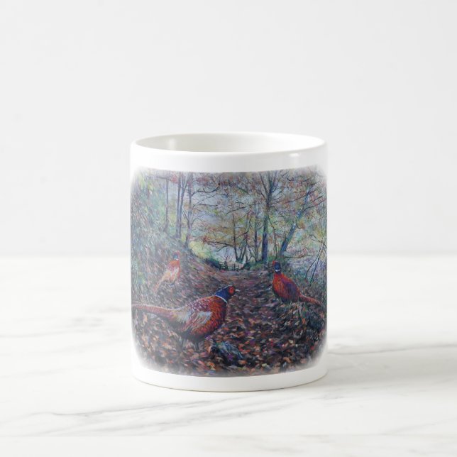 Pheasants in woodland coffee mug (Center)