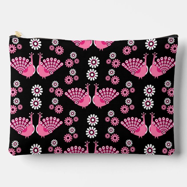  Pheasants Peacock Art Accessory Pouch (Front)