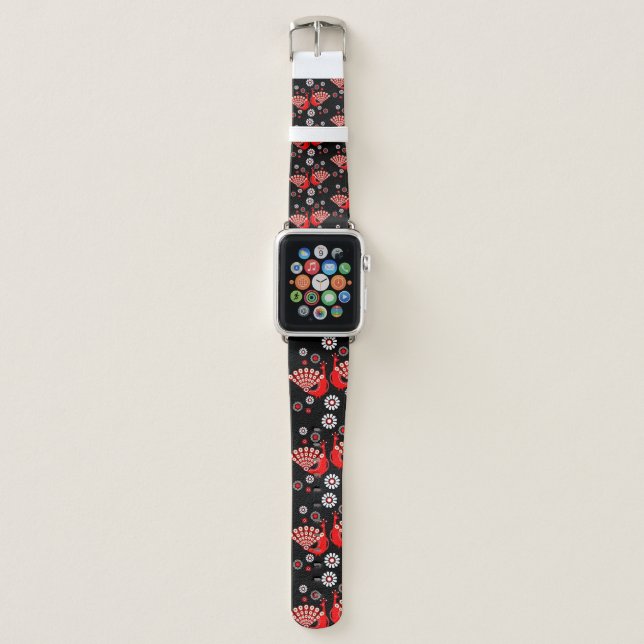  Pheasants Peacock Art Apple Watch Band (Front)