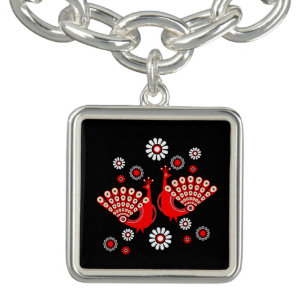 Pheasants Peacock Art Bracelet