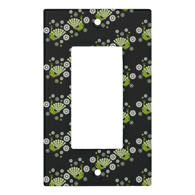  Pheasants Peacock Art Light Switch Cover (Front)