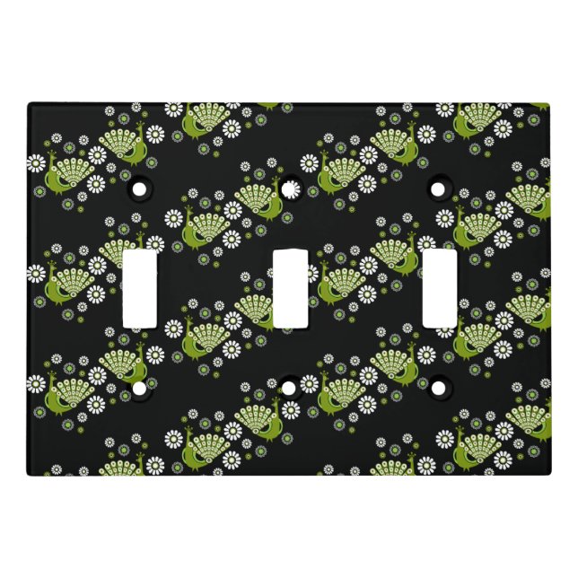  Pheasants Peacock Art Light Switch Cover (Front)