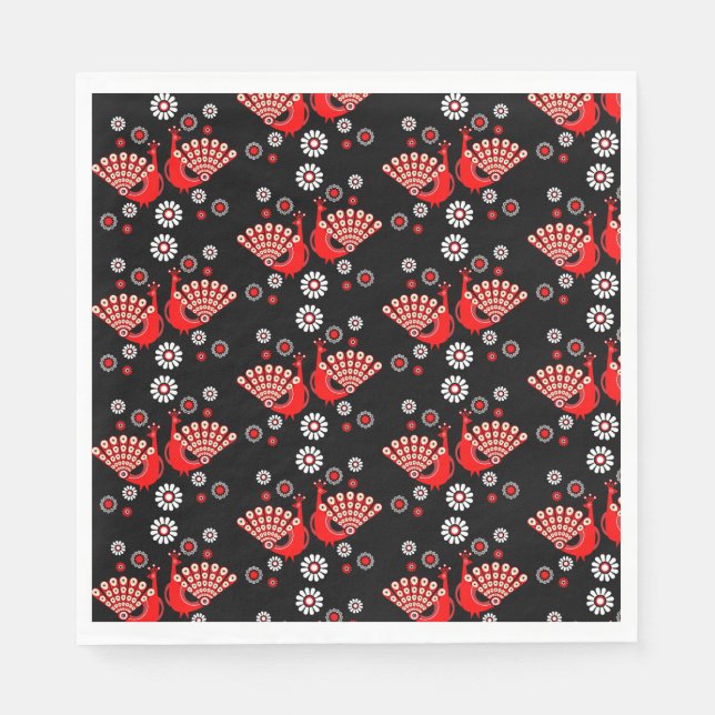  Pheasants Peacock Art Napkins (Front)