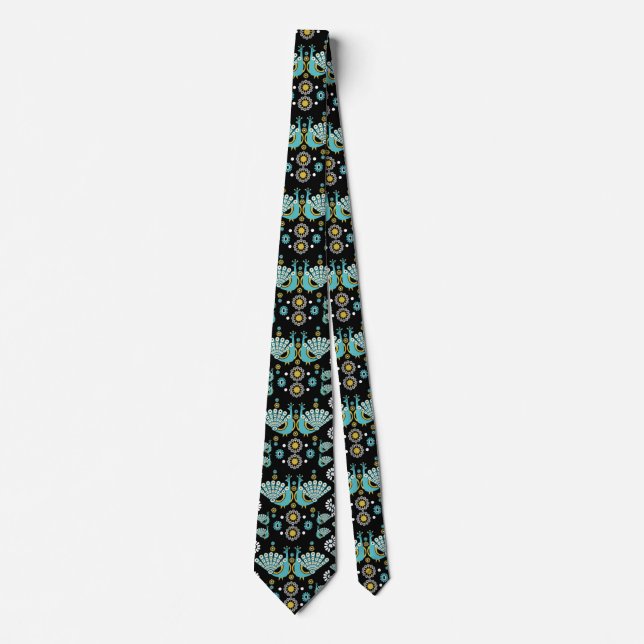  Pheasants Peacock Art Neck Tie (Front)
