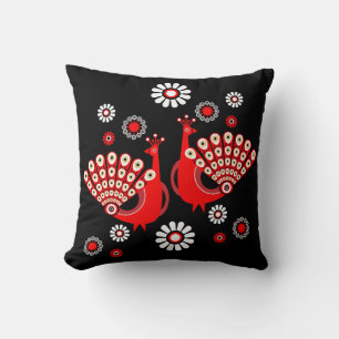 Pheasants Peacock Art Throw Pillow