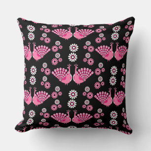 Pheasants Peacock Art Throw Pillow